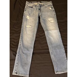 Hollister Skinny Epic Flex Light Wash Distressed Ripped Jeans- Mens- Size 31x32